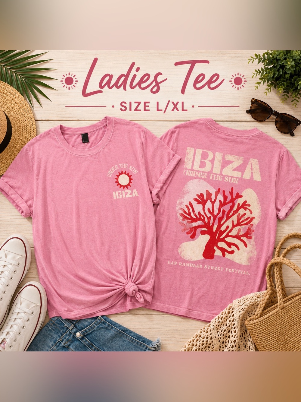 Ibiza 'Under The Sun' Pink Ladies Tee
